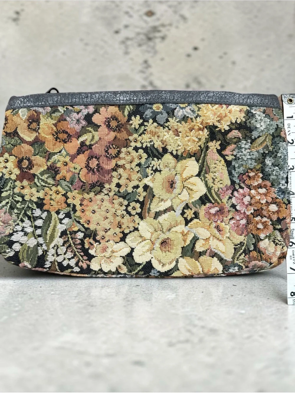 Vintage Pegasus Floral Tapestry Clutch Bag Cottagecore